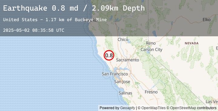 Map of 9 km NW of The Geysers, CA