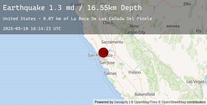 Map of 7 km NNE of Orinda, CA