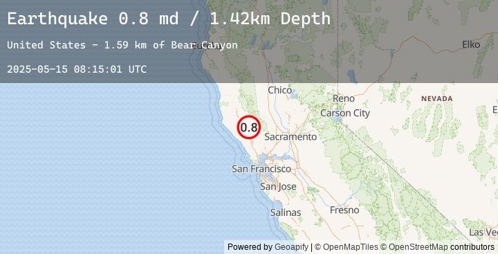 Map of 7 km NW of The Geysers, CA