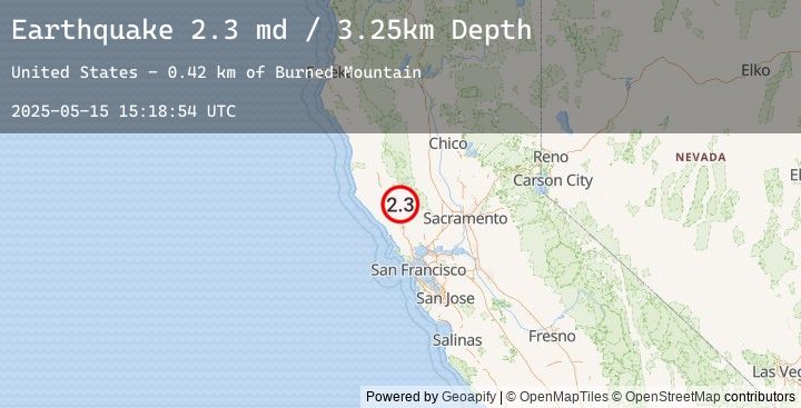 Map of 3 km NNW of The Geysers, CA