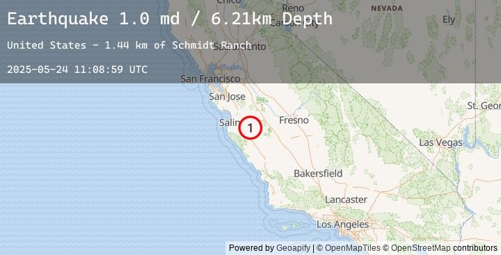 Map of 2 km NNW of Pinnacles, CA
