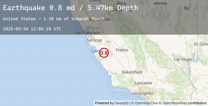 Map of 2 km NNW of Pinnacles, CA