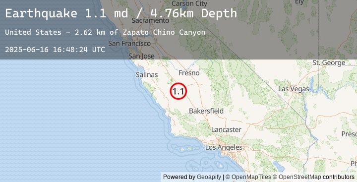 Map of 12 km SE of Coalinga, CA