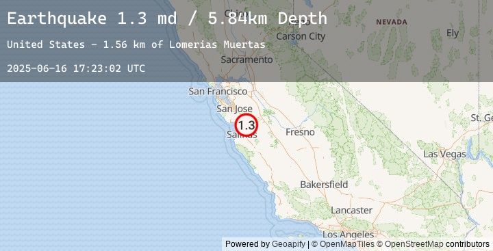 Map of 7 km NE of San Juan Bautista, CA
