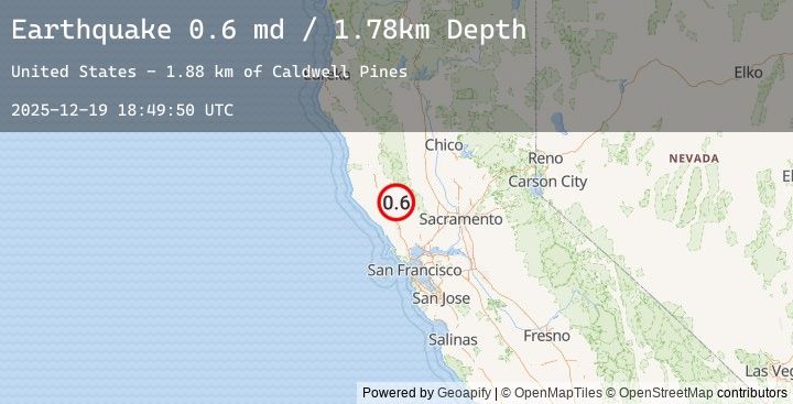 Map of 5 km WNW of Cobb, CA