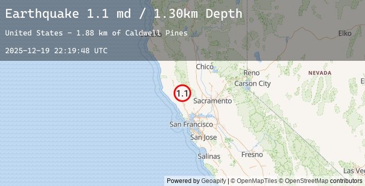Map of 7 km WNW of Cobb, CA