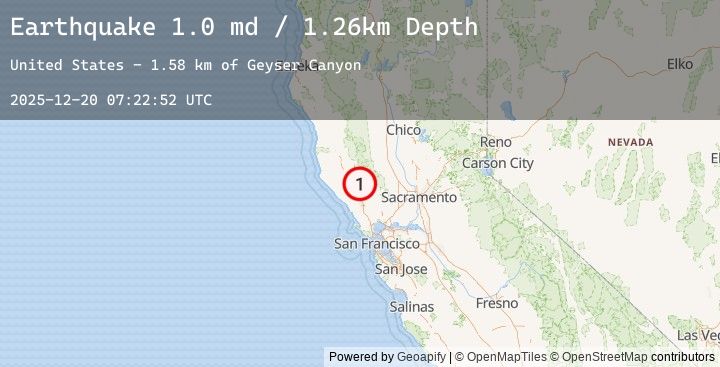 Map of 5 km NW of The Geysers, CA