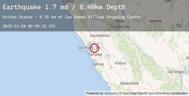 Map of 4 km SE of San Ramon, CA