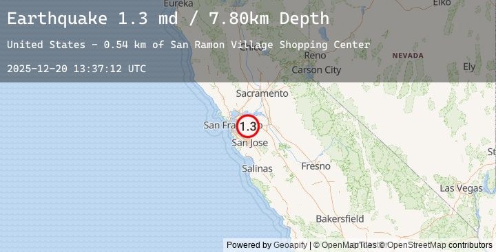 Map of 4 km SE of San Ramon, CA