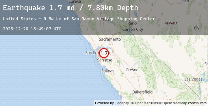 Map of 4 km SE of San Ramon, CA