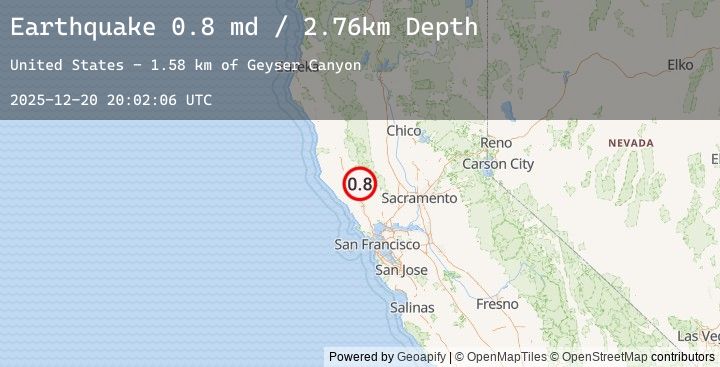 Map of 6 km NW of The Geysers, CA