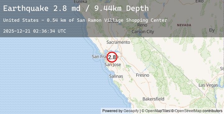 Map of 5 km SE of San Ramon, CA