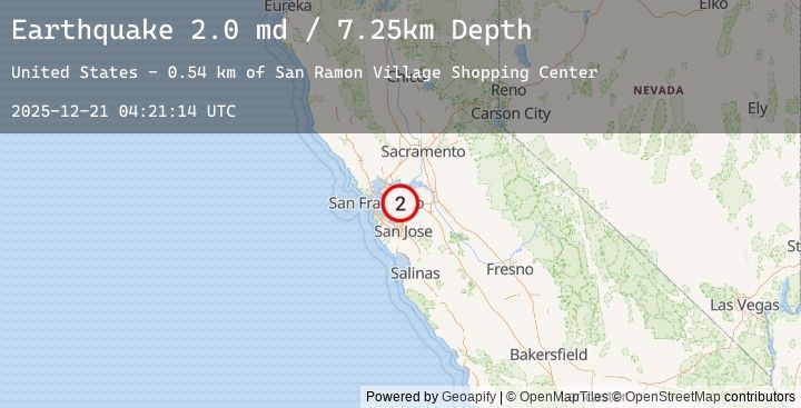 Map of 4 km SE of San Ramon, CA