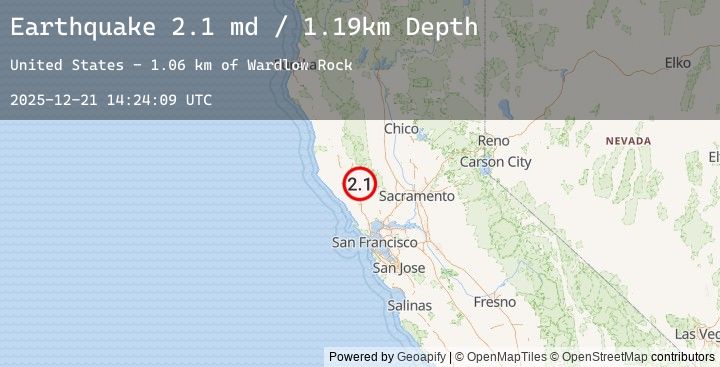 Map of 2 km NE of The Geysers, CA