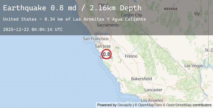 Map of 4 km SE of Aromas, CA