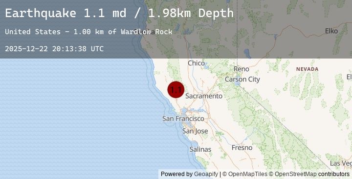 Map of 3 km NNE of The Geysers, CA