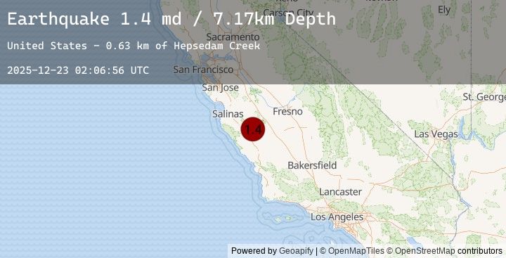 Map of 22 km NE of San Lucas, CA