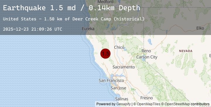 Map of 10 km ESE of Lake Pillsbury, CA