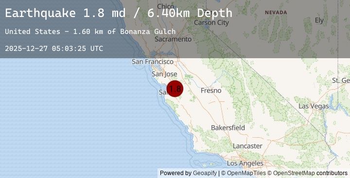 Map of 5 km SW of Ridgemark, CA