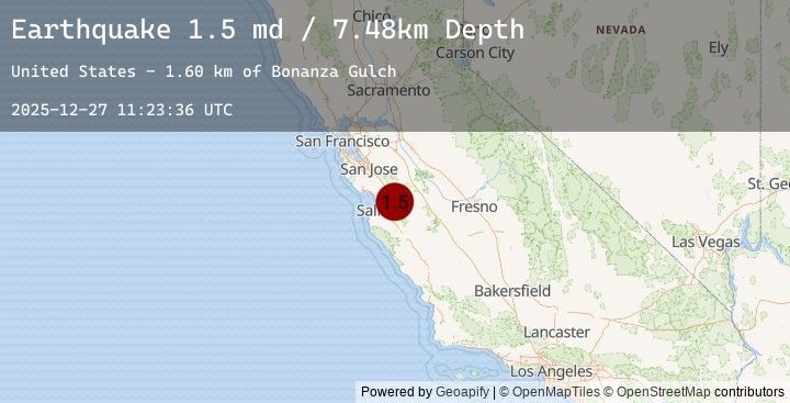 Map of 0 km W of Ridgemark, CA