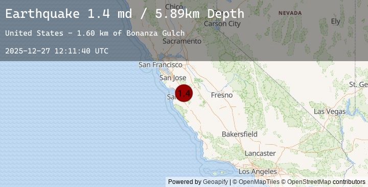 Map of 5 km SW of Ridgemark, CA