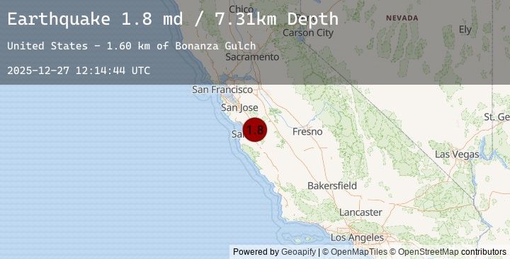 Map of 5 km SW of Ridgemark, CA