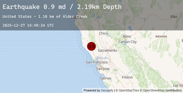 Map of 13 km ENE of Cloverdale, CA