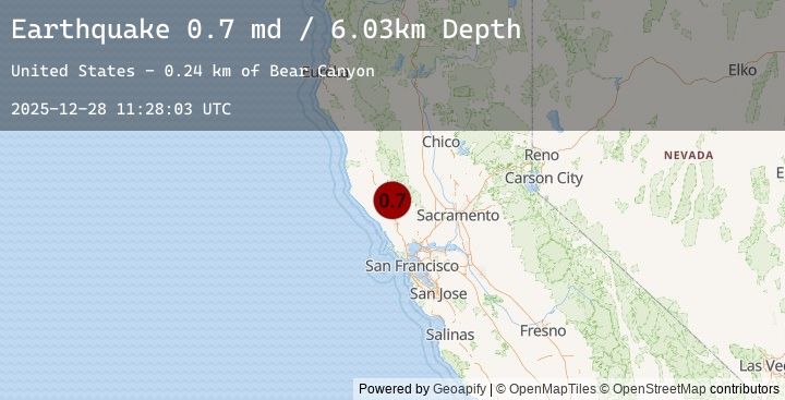 Map of 7 km NW of The Geysers, CA
