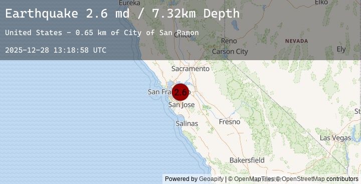 Map of 4 km ESE of San Ramon, CA