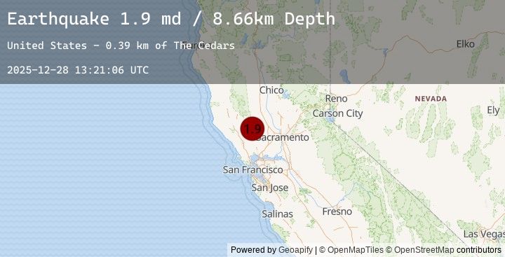 Map of 11 km ESE of Hidden Valley Lake, CA
