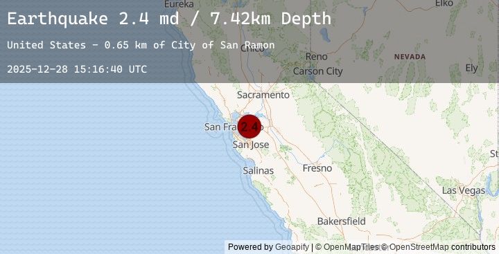 Map of 4 km ESE of San Ramon, CA