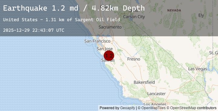 Map of 8 km S of Gilroy, CA