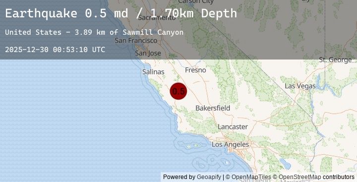 Map of 13 km NW of Parkfield, CA