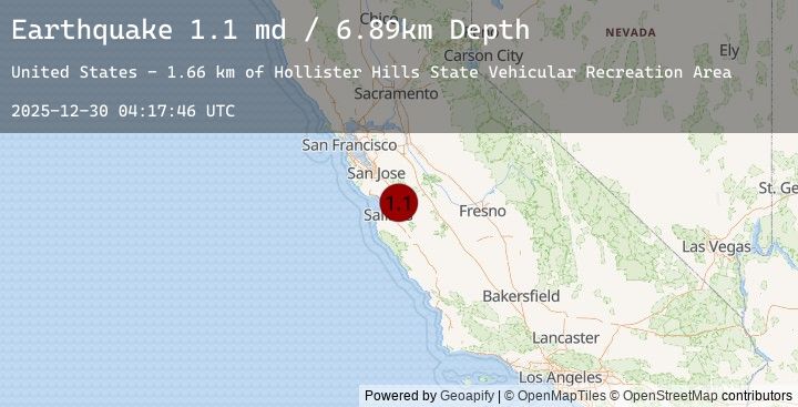 Map of 4 km W of Hollister, CA