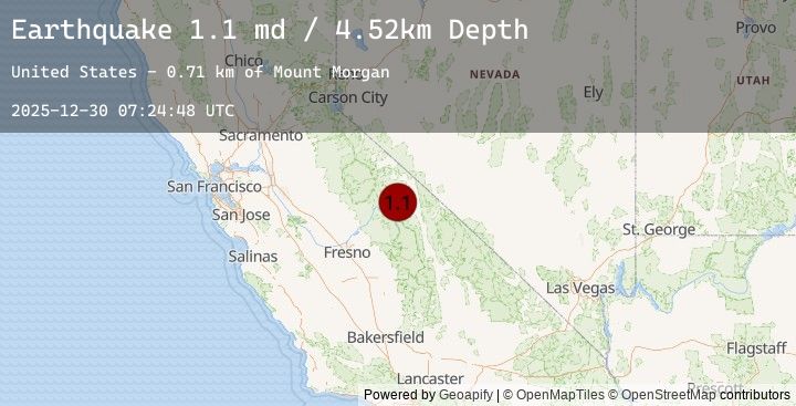 Map of 10 km SW of Toms Place, CA