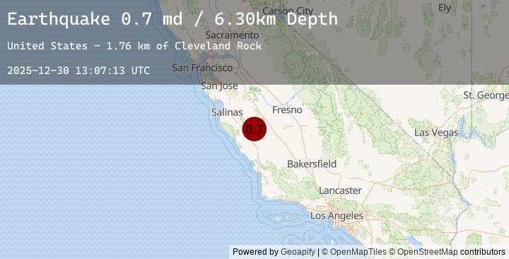 Map of 23 km SSW of New Idria, CA