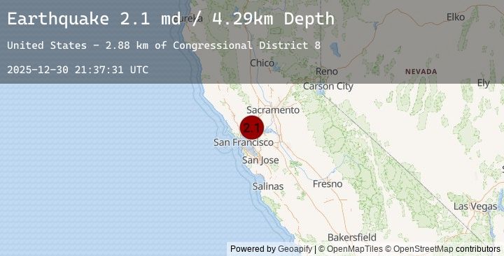 Map of 7 km ENE of Vallejo, CA