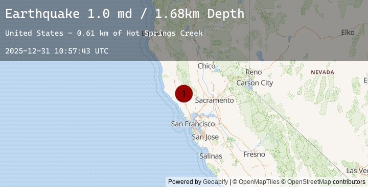 Map of 5 km WNW of The Geysers, CA