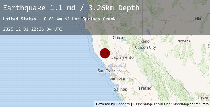Map of 5 km WNW of The Geysers, CA