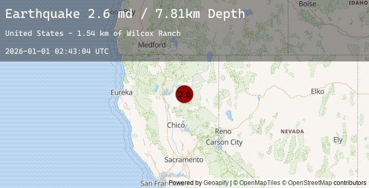 Map of 22 km SE of Burney, CA