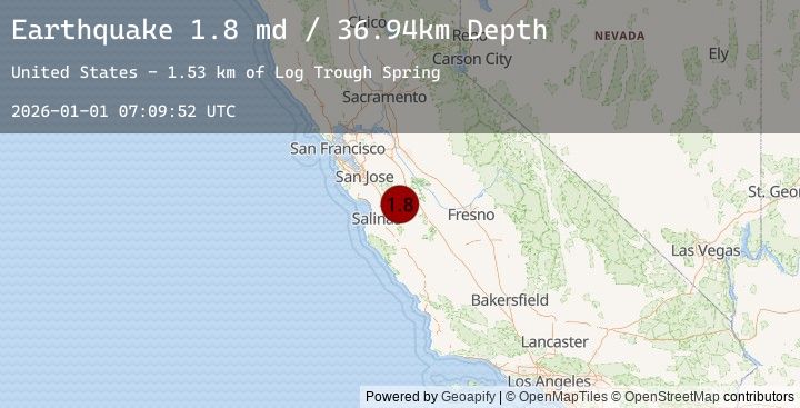 Map of 17 km NE of Tres Pinos, CA