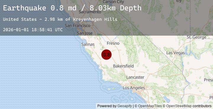 Map of 12 km SE of Coalinga, CA