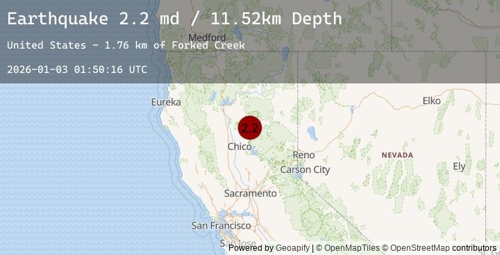 Map of 20 km SSE of Mineral, CA