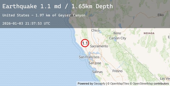 Map of 5 km NW of The Geysers, CA