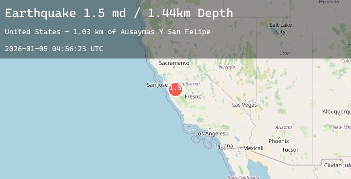 Map of 13 km N of Hollister, CA