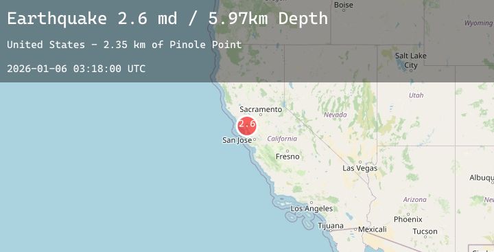 Map of 6 km WNW of Bayview-Montalvin, CA