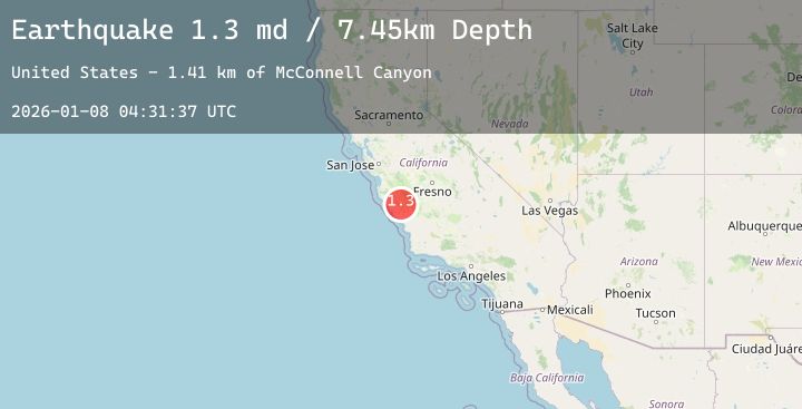 Map of 11 km SSW of San Lucas, CA