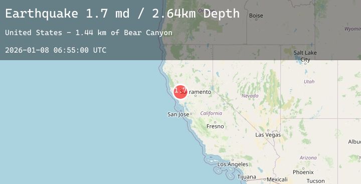 Map of 8 km NW of The Geysers, CA