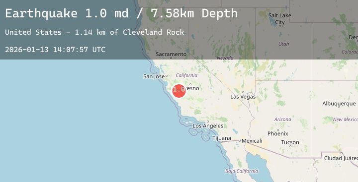 Map of 22 km SW of New Idria, CA