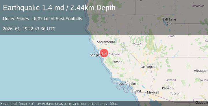 Map of 12 km SE of Sunol, CA